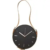 Platinet wall clock.Hanging leather