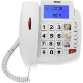 Brondi Bravo 90, Analoges Telefon, Kabelgebundenes Mobilteil, Freisprecheinrichtung, Anrufer-Identifikation, Weiß