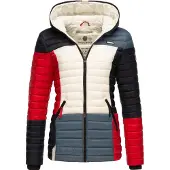 NAVAHOO Steppjacke "Multikulti" mit Kapuze stylische Colorblocking Übergangsjacke m. Kapuze