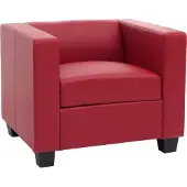 MCW Sessel Lille aus rotem Leder im modernen Lounge-Design, 86x70x75 cm (BxHxT)