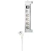 Shiverpeaks BS60317-W, Standard, Aluminium, Weiß, 4 AC-Ausgänge, 1,5 m, 230 V