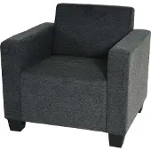 Mendler Sessel Loungesessel Moncalieri, Stoff/Textil anthrazit-grau