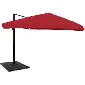 Mendler Gastronomie-Ampelschirm MCW-A96, 3,5x3,5m (Ø4,95m) Polyester/Alu 25kg Flap, bordeaux mit Ständer, drehbar