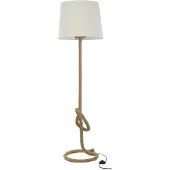 Licht-Erlebnisse Esszimmer Lampe 160cm Modern kunstvoll Säule aus echtem Tau Leinen Schirm maritime Stehleuchte Wohnzimmer