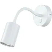 Licht-Erlebnisse Leselampe mit Schalter Schwanenhals Weiß GU10 Wandleuchte Schlafzimmer Wohnzimmer Jugendzimmer Kinderzimmer