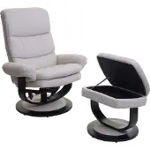 Mendler Relaxsessel MCW-C16, Fernsehsessel TV-Sessel Hocker mit Staufach, MVG- Stoff/Textil creme-beige