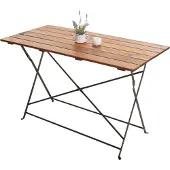 Mendler Biergartentisch MCW-J40, Klapptisch Gartentisch, Gastronomie-Qualität Akazie MVG- 120x60cm braun