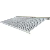Mendler Elektrische Kassetten-Markise H124, Vollkassette Volant 5x3m Polyester Grau/Weiß