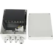 AlarmsysteemExpert.nl S64H 100Mbit Switch im IP56 Outdoor-Gehäuse 2x Uplink & 4xPoE+