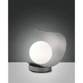 FABAS LUCE LED Tischleuchte Adria 180x140mm 6W Warmweiß Silber dimmbar