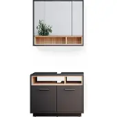 Vicco Badmöbel-Set Beatrice Anthrazit 2 Teile, Model 34957