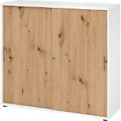 Hammerbacher Schiebetürschrank 3OH 120cm BS Weiss/Asteiche