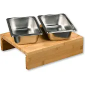 Kesper Schneidebrett "mit 2 herausziehbaren Auffangschalen", braun (natur), B:35cm H:9,5cm L:29cm, Bambus, Edelstahl, Schneidebretter, Schneidebrett, Gastro-Norm 1/2