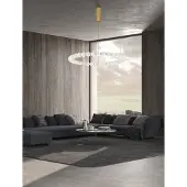 Nova Luce PERLA LED Pendelleuchte Gold 72W Warmweiss 200x80cm dimmbar 9695231