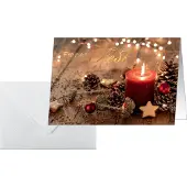 Sigel Weihnachtskarten-Set "Red Christmas Candle", DIN A6, Weißkarton, 10 Stück + 10 Umschläge