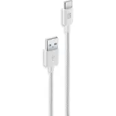Cellularline Geflochtenes Kabel 150 cm - USB zu USB-C, 1,5 m, USB A, USB C, USB 2.0, Weiß