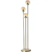 Opviq , Judy 3 Lü Eskitme Bal Caml Lambader, Stehlampe, METALLKÖRPER, Bernstein, 150 x 30 x 30 cm
