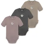 Normani 3er Set Baby Merino Kurzarmbody „Tihoi" - 9319