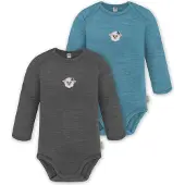 Normani 2er Pack Baby Merino Body Langarm „Auckland" - 9373