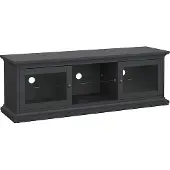 Ebuy24 Venedig TV Tisch 2 Glastüren und 1 Glasboden matt grau.
