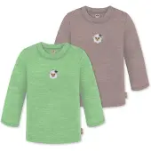 Normani 2er Pack Baby Merino Longsleeve „Taupo" - 9473