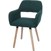 Mendler Esszimmerstuhl MCW-A50 II, Stuhl Küchenstuhl Polsterstuhl, Holz Stoff/Textil Cord (400g/m²) MVG grün