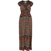 Apricot Maxikleid "Sommerliches Maxikleid" mit gesmokter Taille