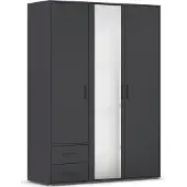 Rauch Drehtürenschrank Yarm , grau , Maße (cm): B: 140 H: 194