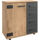 Wimex Stockholm Kommode Graphit/Plankeneiche