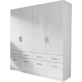 Die Möbelfundgrube Kleiderschrank weiß hochglanz - rauch - 181 cm - CELLE