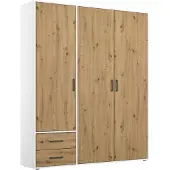 Rauch Drehtürenschrank Yarm , weiß , Maße (cm): B: 140 H: 194