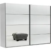 Wimex Schwebetürenschrank Easy Plus 225x65x210m Kleiderschrank weiß Vollspiegel 2-trg