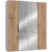 Wimex Drehtürenschrank Level 36A mit Spiegel ca. 200 cm Eiche/Weiß