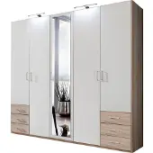 Wimex Kleiderschrank "Fügen", weiß (struktureichefarben hell, weiß), B:225cm H:208cm T:58cm, Schränke, Kleiderschrank