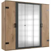 Wimex Stockholm Kleiderschrank mit Spiegel Graphit