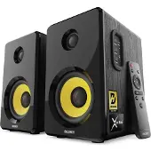 Majority - D40X - Aktive Regallautsprecher - Anschluss über Bluetooth - USB - AUX - RCA und optisch - Integrierter Verstärker - 4-Zoll-Tieftöner - Fernbedienung und integriertes Bedienfeld -