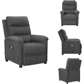 vidaXL Massagesessel Dunkelgrau Stoff - Massagesessel