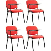CLP 4er Set Stuhl Ken Mit Klapptisch Stoff I Gepolsterter Schulungsstuhl Mit Schreibtafel