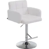 CLP Barhocker Los Angeles höhenverstellbar und drehbar | Farbe weiß Gestell Farbe chrom