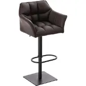 CLP Barhocker Damaso Kunstlederbezug drehbar stufenlos höhenverstellbar bis 240 kg braun Gestell Farbe schwarz
