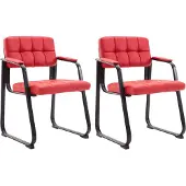CLP 2er Set Besucherstühle Canada B Kunstleder Rot