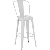 CLP Barhocker Aiden aus Metall mit Fußstütze | Farbe weiß