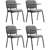 CLP 4er Set Stuhl Ken mit Klapptisch Stoff grau