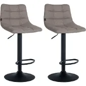 CLP 2er Set Barhocker Jerry Stoff grau/schwarz