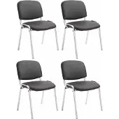 CLP 4er Set Stühle Ken Chrom Kunstleder braun