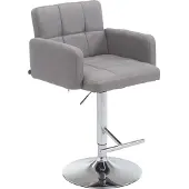 CLP Barhocker Los Angeles, Stoff höhenverstellbar und drehbar grau Gestell Farbe chrom