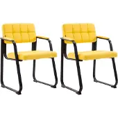 CLP 2er Set Besucherstühle Canada B Kunstleder gelb