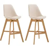 CLP 2er Set Barhocker Cannes Kunstleder creme/natura