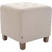 CLP Sitzhocker Pharao, 151400404, bis 120 kg, Stoff, creme, 45 x 46 x 45cm