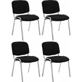 CLP 4er Set Stühle Ken Chrom Stoff schwarz
